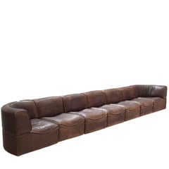 Sectional De Sede DS-15 in Dark Brown Buffalo Leather
