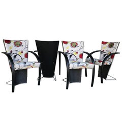 Used Westnofa Set of Four Norwegian Designer 80s Modern Dining or Game Chairs 