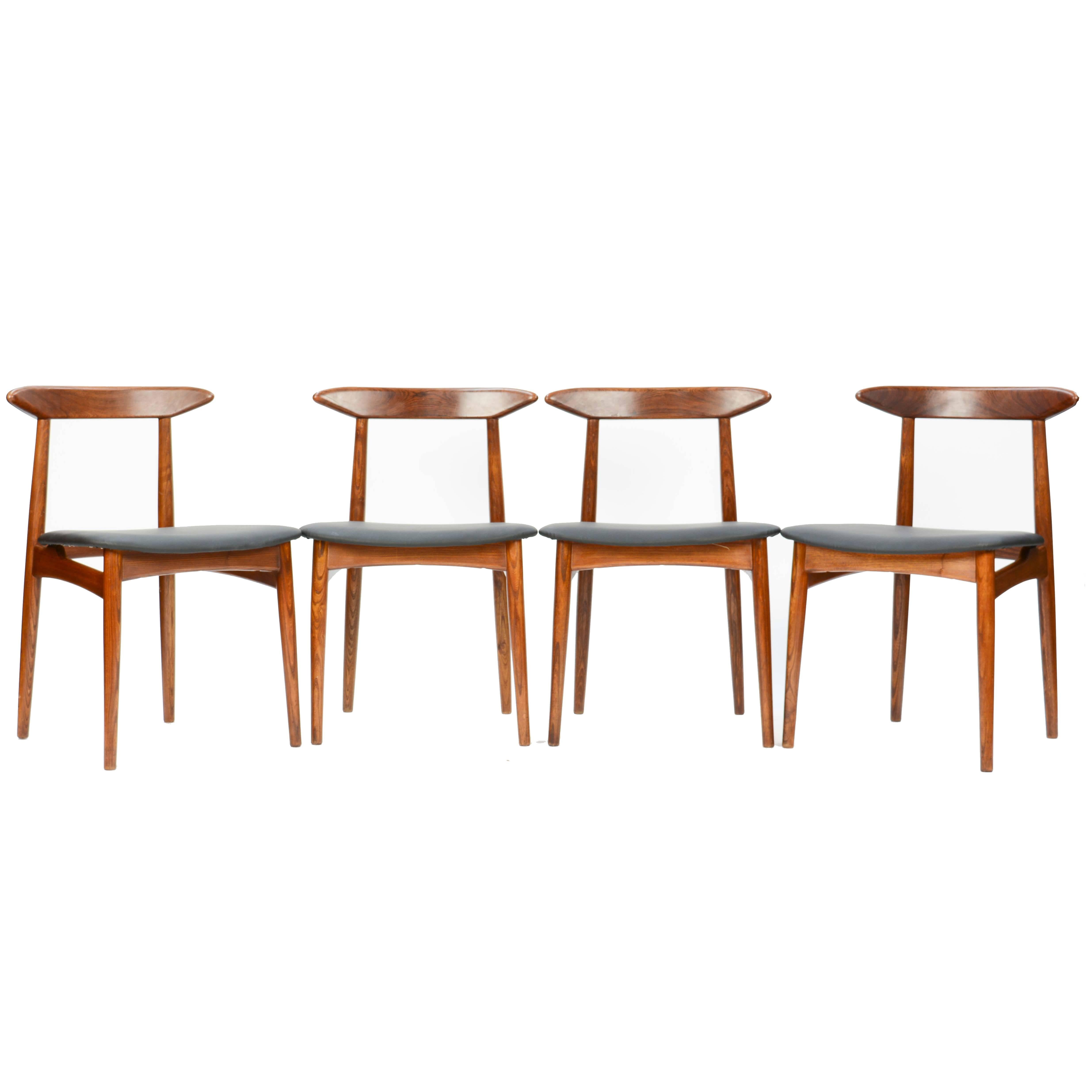 Set of Four Danish Teak Chairs after Hans Wegner