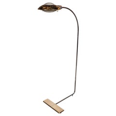 American Mid-Century Modern Brass and Chrome Adjustable Floor Lamp
