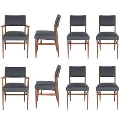 Set of Eight Maze Walnut Dining Chairs