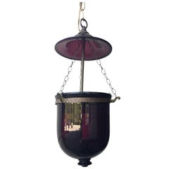 Antique 19th Century Amethyst Hall Light Bell Jar