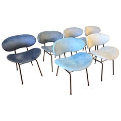 Fantastic Set of Eight Gastone Rinaldi for RIMA Italian Reupholstered Chairs