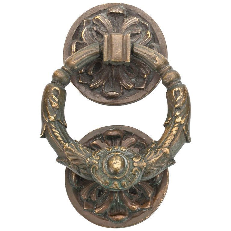 Antique French Wreath Style Bronze Door Knocker For At 1stdibs