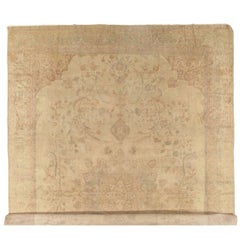 Antique Oushak Carpet, Turkish Handmade Oriental Rugs, Ivory, Taupe, Cream Rug