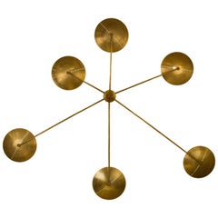 Mid-Century Modern Italian 'Spider' Wall Sconce in Natural Brass