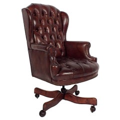 Leather Tufted Chesterfield-Style Office Chair