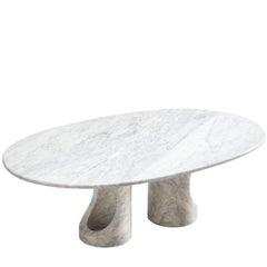 Postmodern Oval Marble Coffee Table
