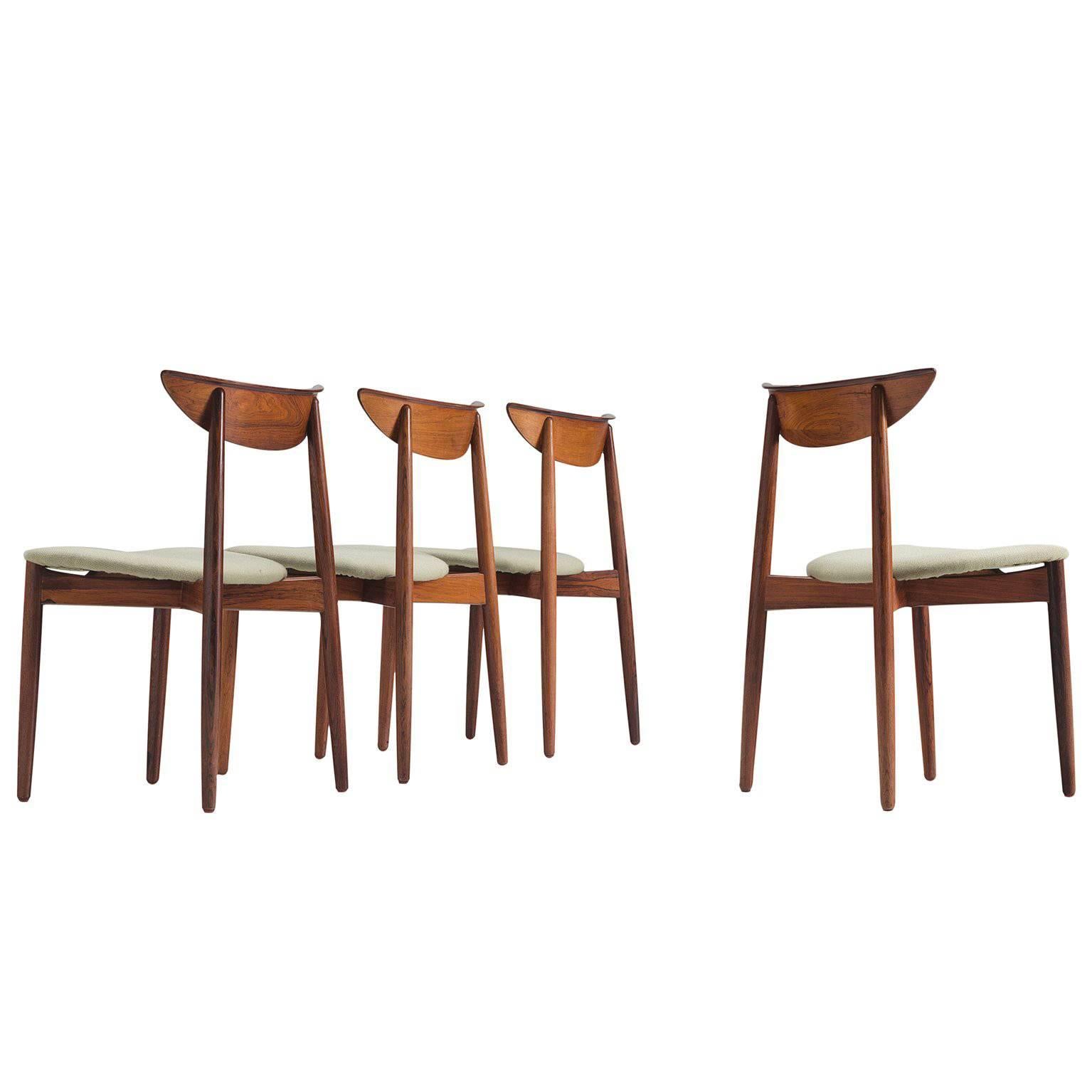 Harry Østergaard Set of Four Dining Chairs in Rosewood