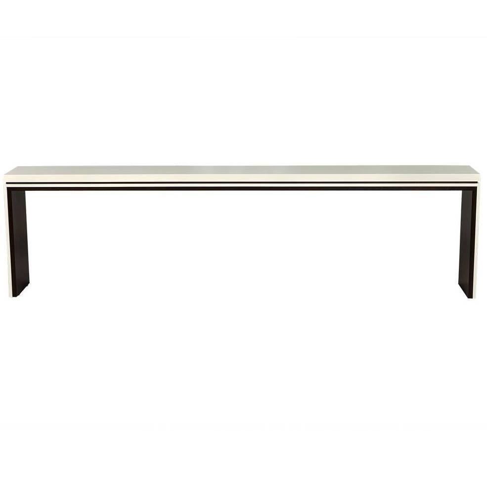 Carrocel Custom Lacquered Console Table with Zebra Wood Interior