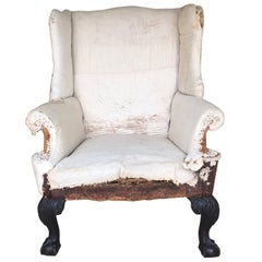 Philadelphia 18th Century Chippendale Ball Claw Foot Wing Chair