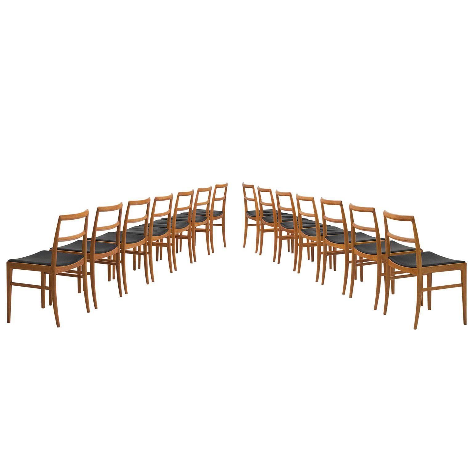 Arne Vodder Fourteen Teak Dining Chairs for Sibast