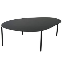 Contemporary Black Painted Steel Organic Minimal Coffee Table, USA