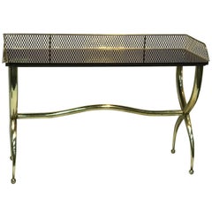 Italian Brass Console Table 20th Century Signed
