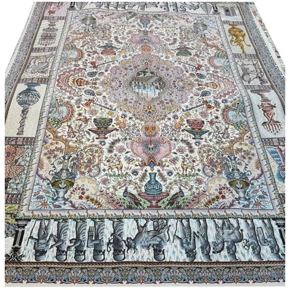 Naami Zir Khaki (Maralan Tabriz)-Genuine Hand-Knotted Persian Tabriz Rug Carpet For Sale