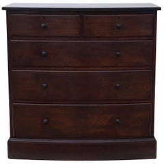 Antique Quality Waring and Gillow Bow Front Mahogany Chest of Drawers