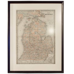 Antique G.W. & C.B. Colton Map of Michigan