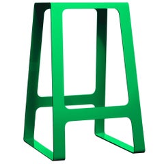Vintage A_Stool Powder Coated Aluminum Counter Height in Traffic Green by Jonathan Nesci