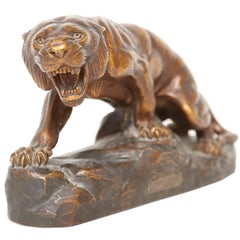 Antique Terra Cotta Figure of a Tiger