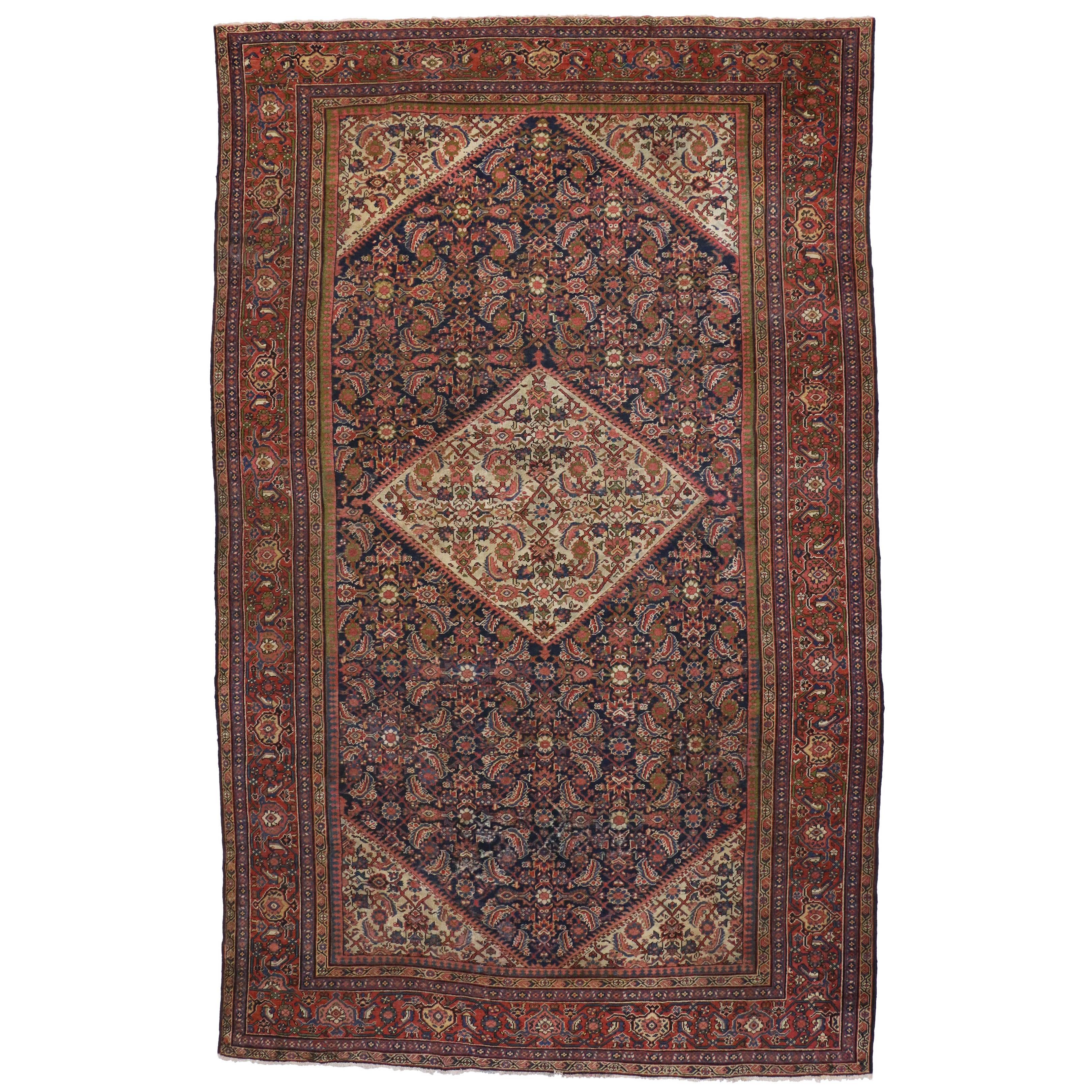 Antique Persian Farahan Gallery Rug with Modern Traditional Style For Sale