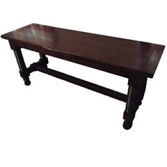 Console Table or Serving Table with Reeded Legs, Mid-20th Century
