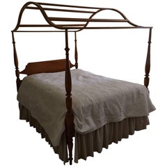 Antique American Maple Full Size Tester Bed with Canopy, circa 1930