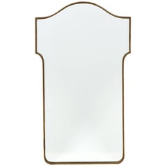 French Midcentury Brass Mirror