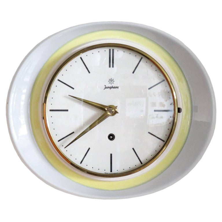 Junghans Germany Wall Clock, 1950 For Sale at 1stDibs