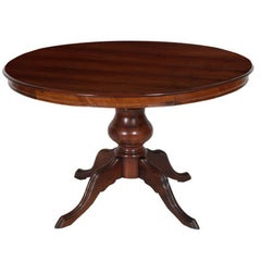 Late 19th Century Neoclassic Round Table in Carved Walnut