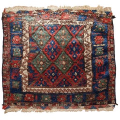 Handmade Antique Collectible Persian Kurdish Bag Face, 1880s