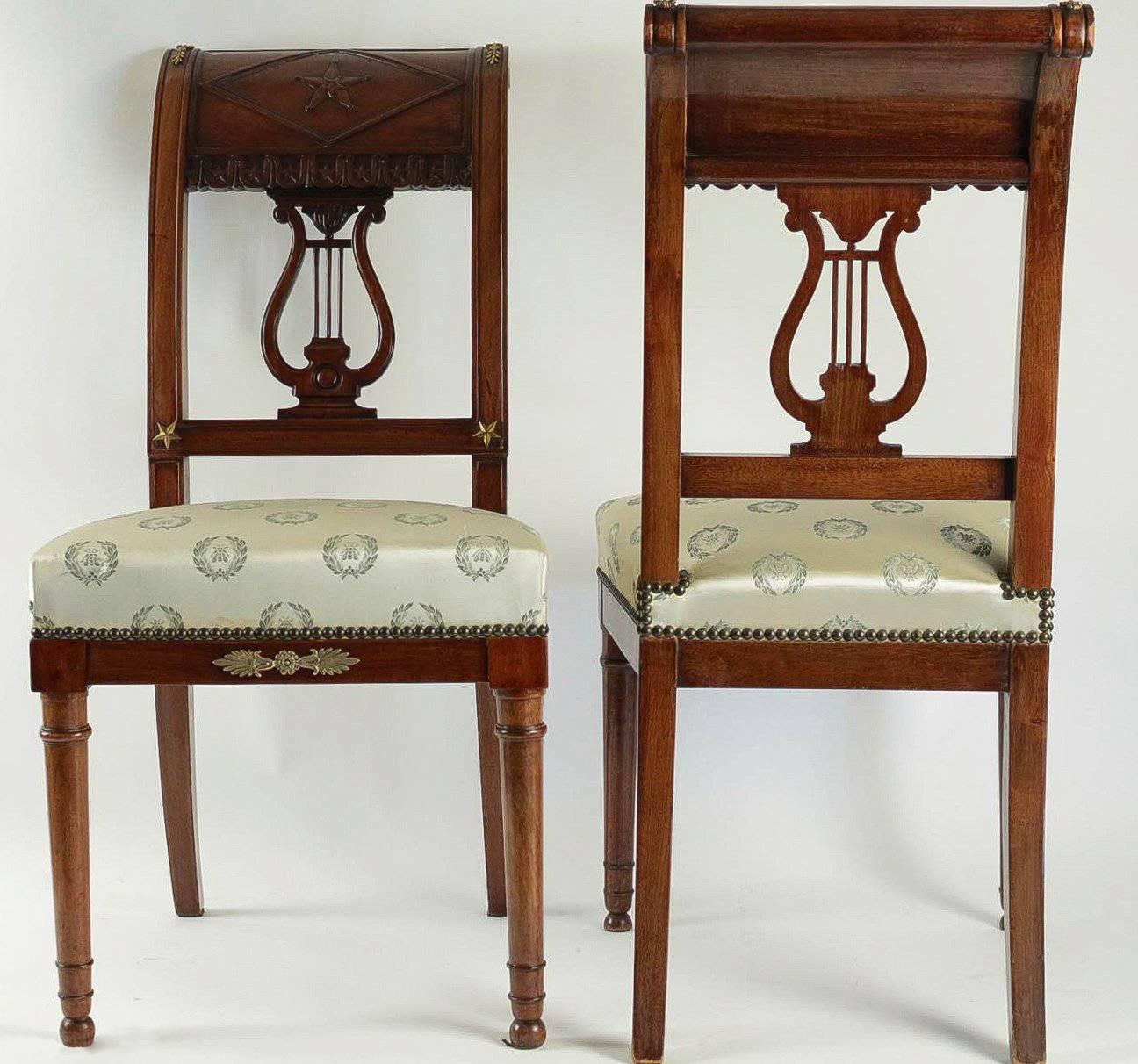 French Consulat Period Set of Four Mahogany Chairs by Jacob Desmalter 2
