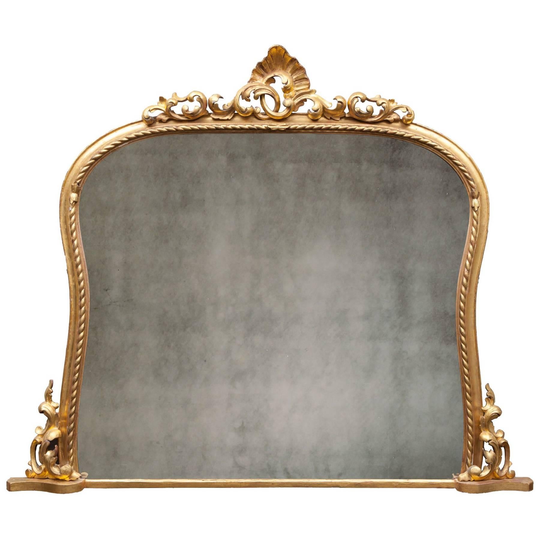 Antiker Overmantel-Spiegel