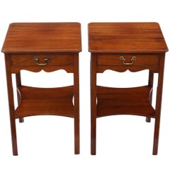 Antique Pair of Georgian Mahogany Bedside or Lamp Tables Redman and Hales