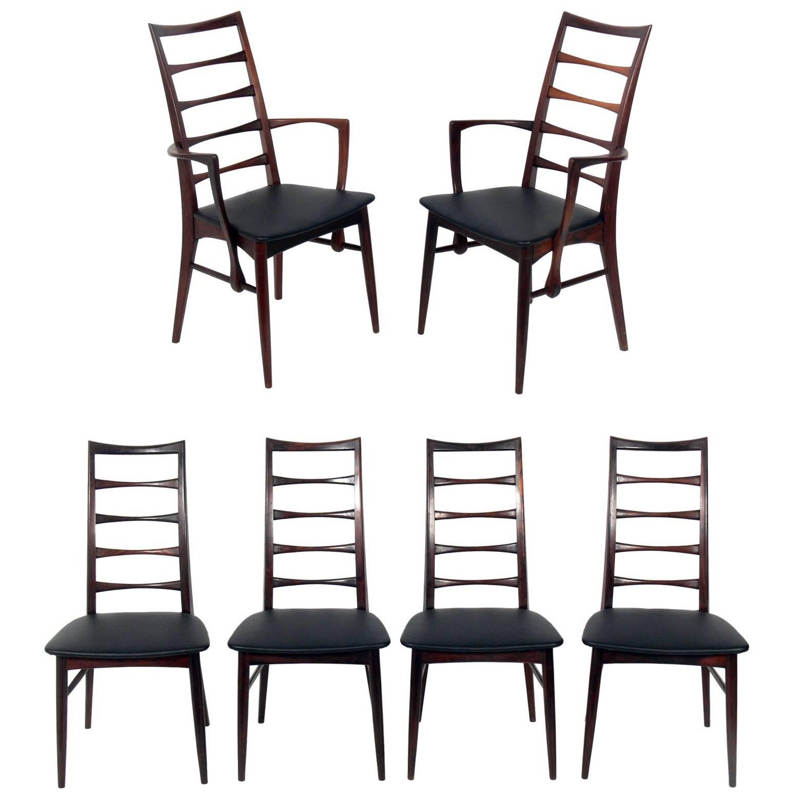 Danish Modern Rosewood Dining Chairs by Niels Koefoed