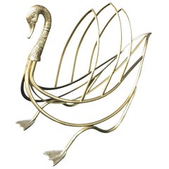 Swan Magazine Rack Attributed to Maison Jansen, circa 1960s