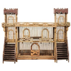 Italian Mid-20th Century Handcrafted Birdcage with Original Finish