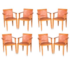 Antique Set of Eight by Chi Wing Lo Aro Chairs for Giorgetti, Italy