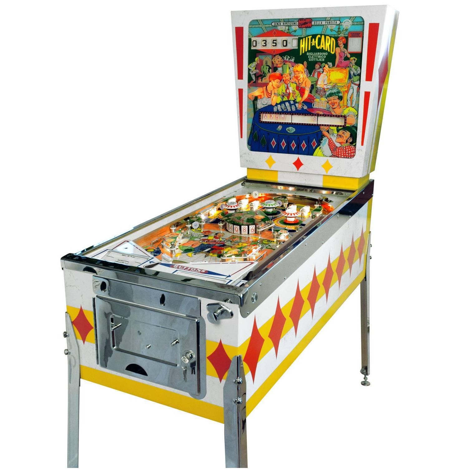 Gottlieb Hit-a-Card, Vintage Pinball Machine 1967, Fully Restored For Sale