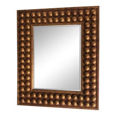 Vintage Bubble Framed Gold Finish Mirror
