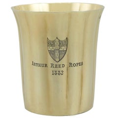 Antique Victorian 1860s Sterling Silver Gilt Beaker by John Samuel Hunt