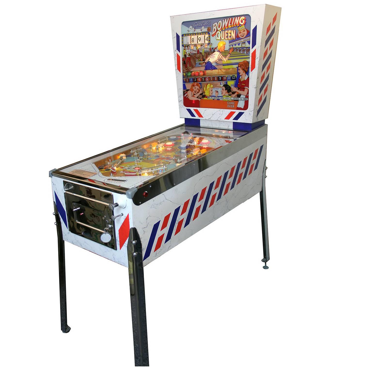 Gottlieb Bowling Queen, Vintage Pinball Machine 1964, Fully Restored For Sale
