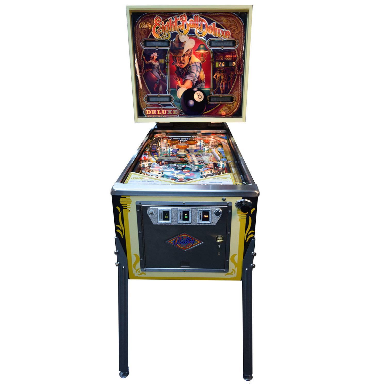 Bally Eight Ball Deluxe, Vintage Pinball Machine 1981, Restored For Sale