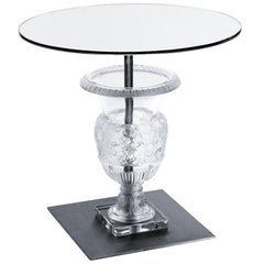 Design Fee for Custom Lalique Clear Crystal Versailles Pedestal Side Table