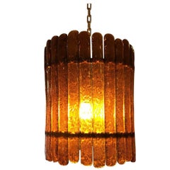 Feders Amber Handblown Glass Chandelier