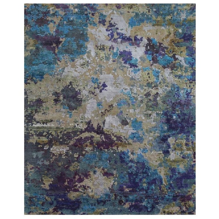 Odyssey ‘Aldrin-Ophelia’ Hand-knotted, Wool and Silk, Abstract Rug, For ...