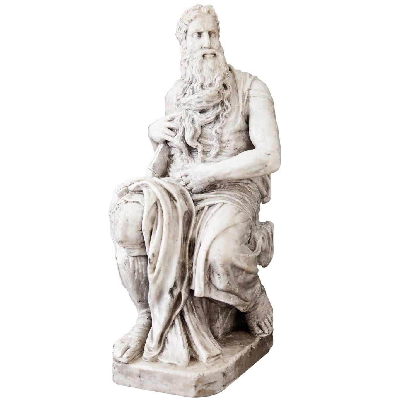 Marble Sculpture of Moses, 19th Century