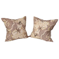 Pair of Vintage Silk Cushions