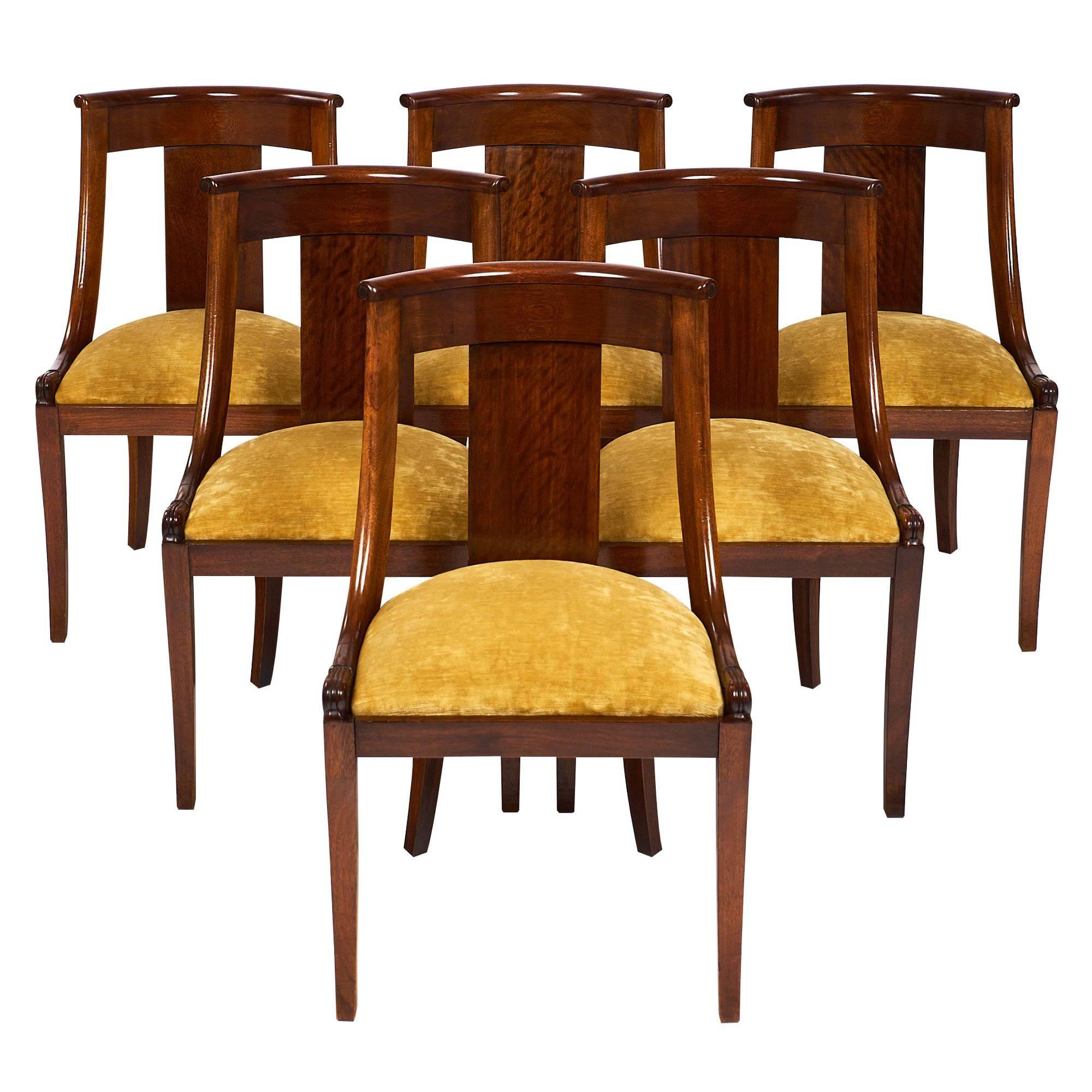 French Empire Set of “Gondole” Chairs