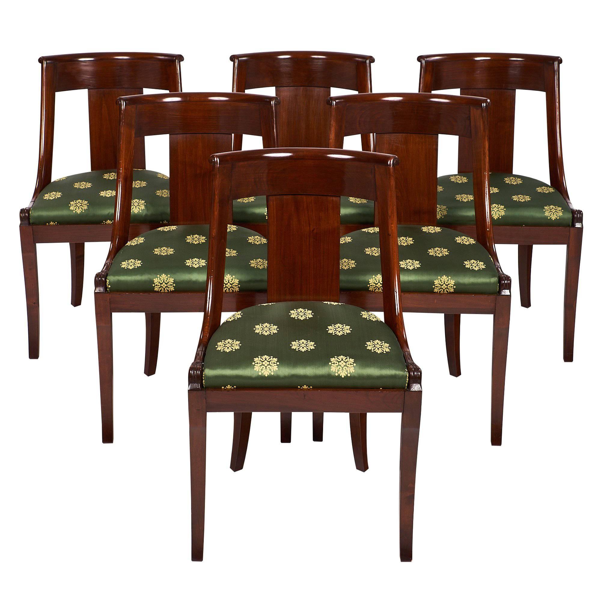 French Empire Set of “Gondole” Chairs