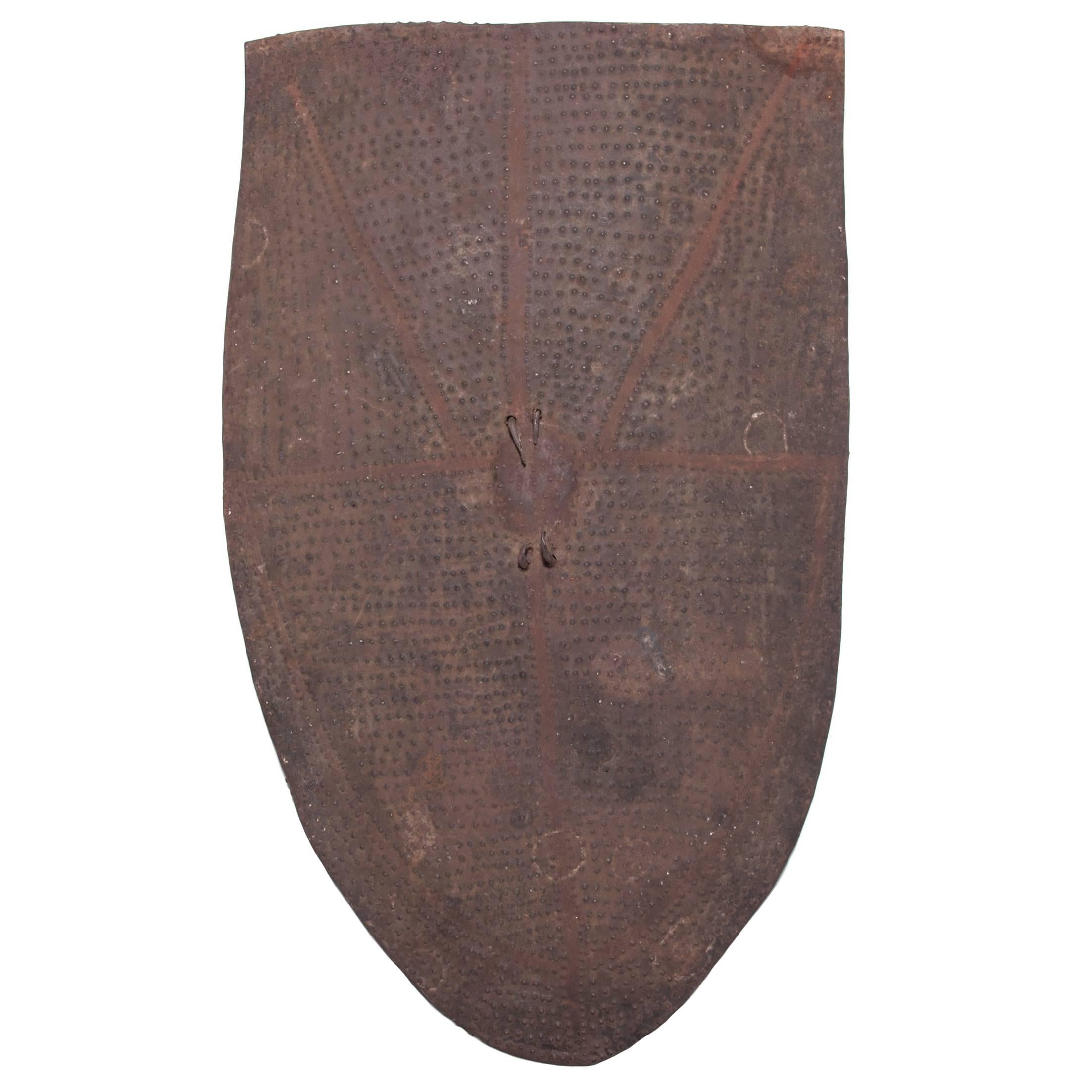 Nigerian Mofu Patterned Metal Shield, c. 1850 For Sale